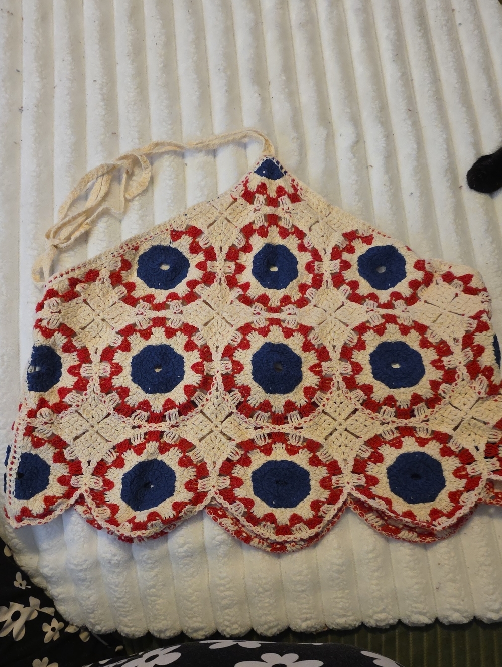 Arizona Jean Company Crochet Tube Top - Cream, Blue & Red